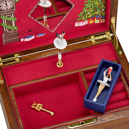 WOLF Ballet Nutcracker Musical Jewelry Box — Walnut Wood