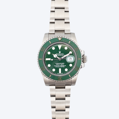 Pre Owned Rolex Submariner Date Stainless Steel Green Dial