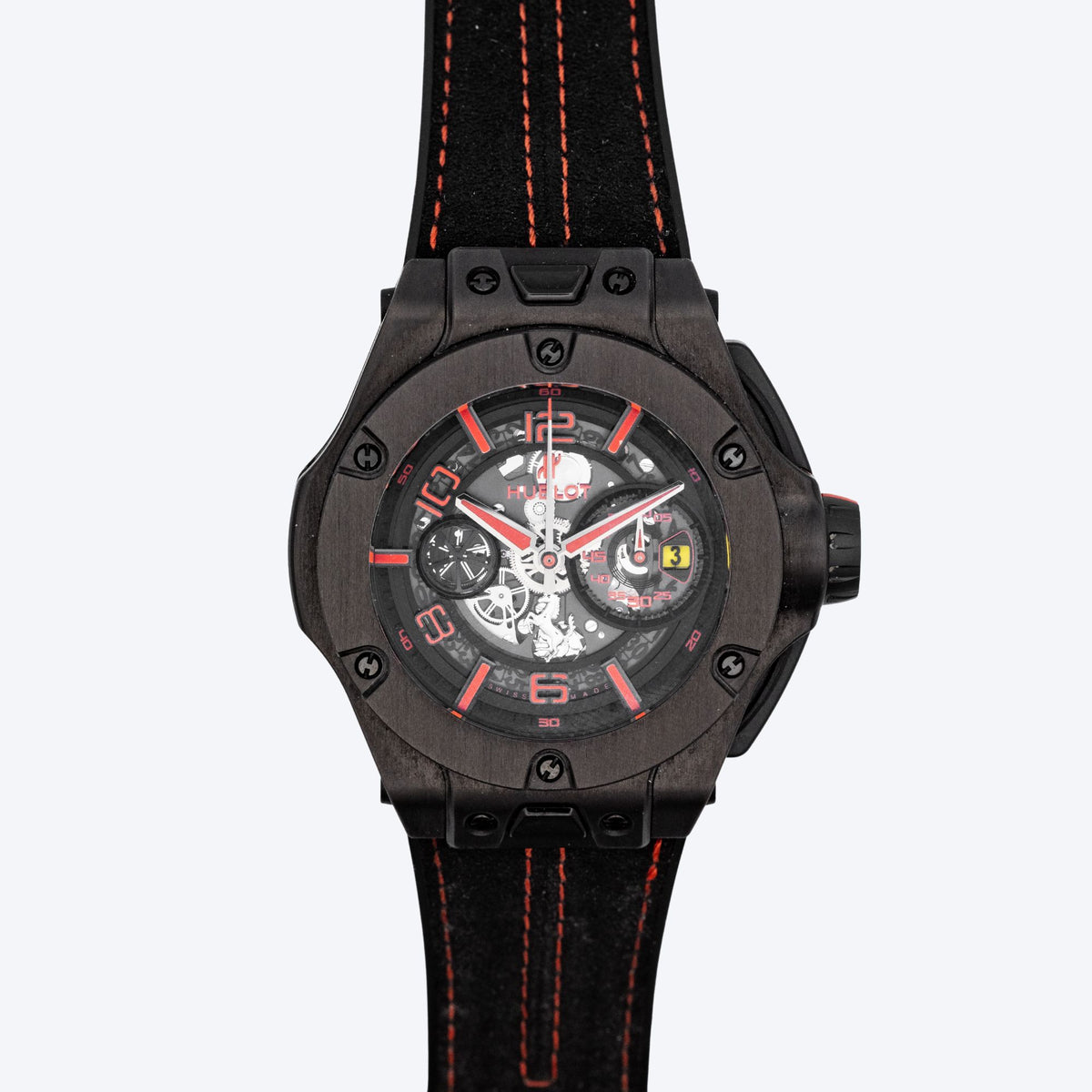 Pre Owned Hublot Big Bang Unico Ferrari Carbon Fiber 45mm Watch