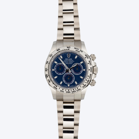 Pre Owned Rolex Daytona 116509 White Gold Blue Dial