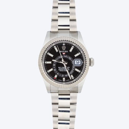 Pre Owned Rolex Sky-Dweller 42mm Black Dial Oystersteel and White Gold