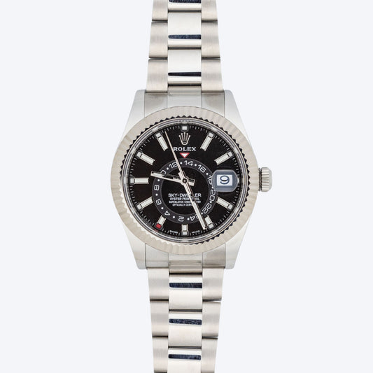 Pre Owned Rolex Sky-Dweller 42mm Black Dial Oystersteel and White Gold