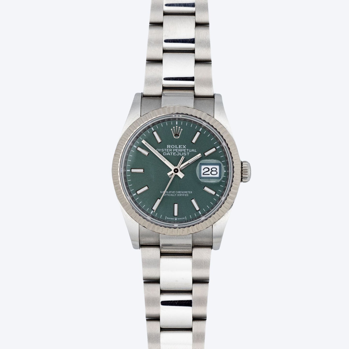 Pre-Owned 2025 Rolex Datejust 36 Mint Green 126234