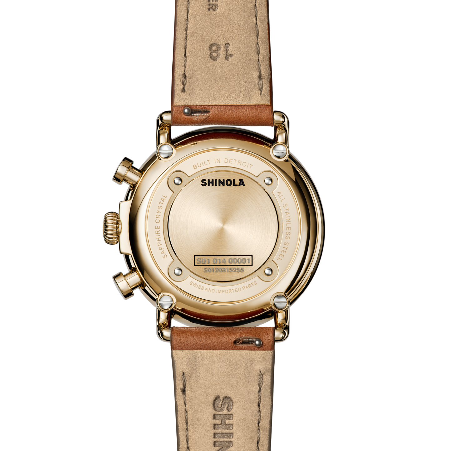 Shinola Runwell Chronograph 37mm Cream Dial Tan Leather Strap Watch