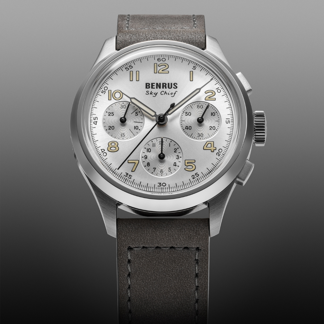 BENRUS Sky Chief Cirrus White angled view