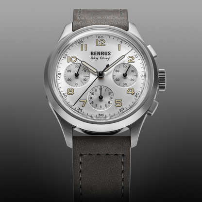 BENRUS Sky Chief Cirrus White angled view