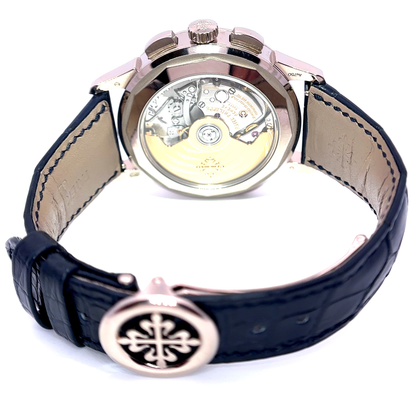 Pre Owned Patek Phillipe World Time Chronograph Blue Dial Watch