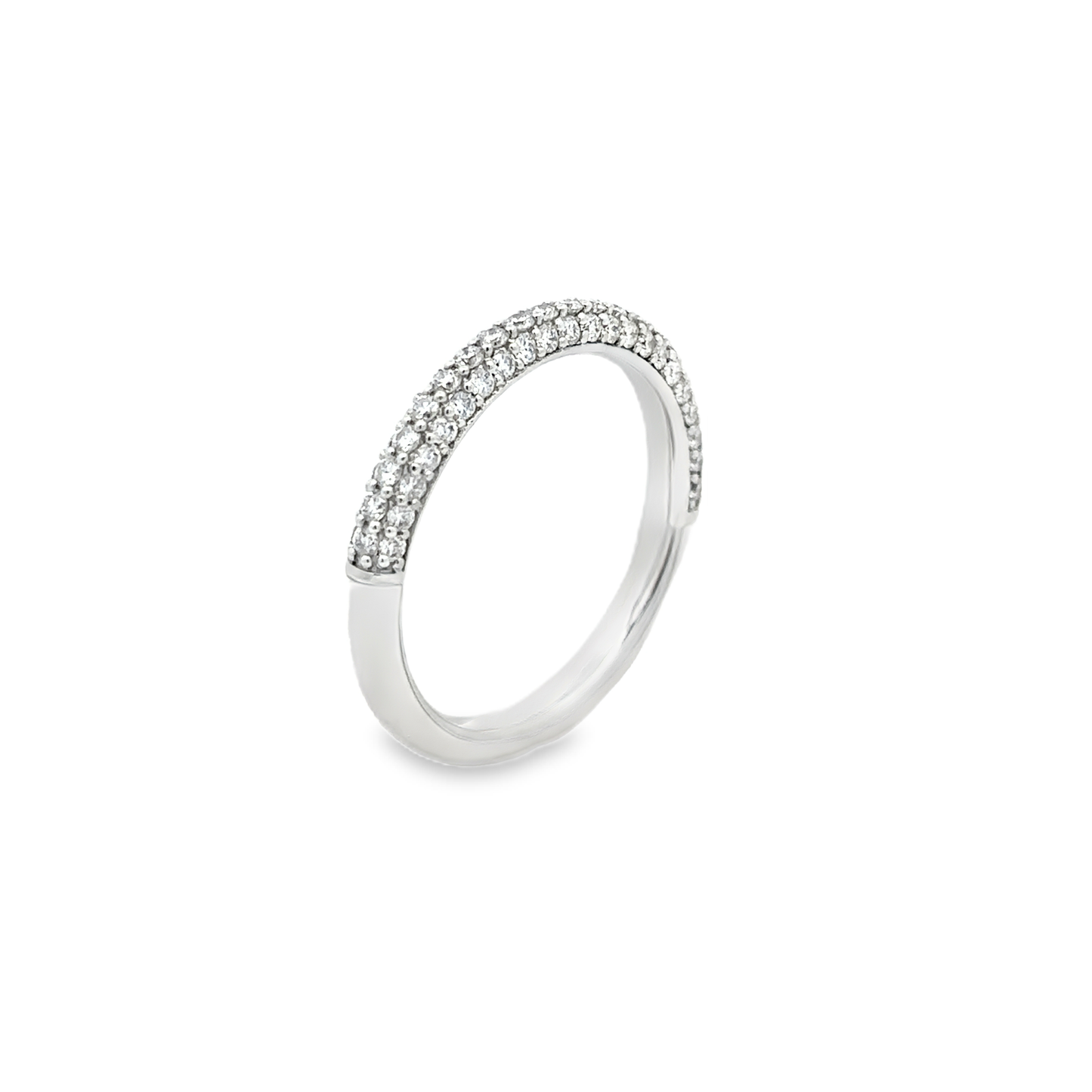 King Jewelers Diamond and White Enamel Ring 18K White Gold
