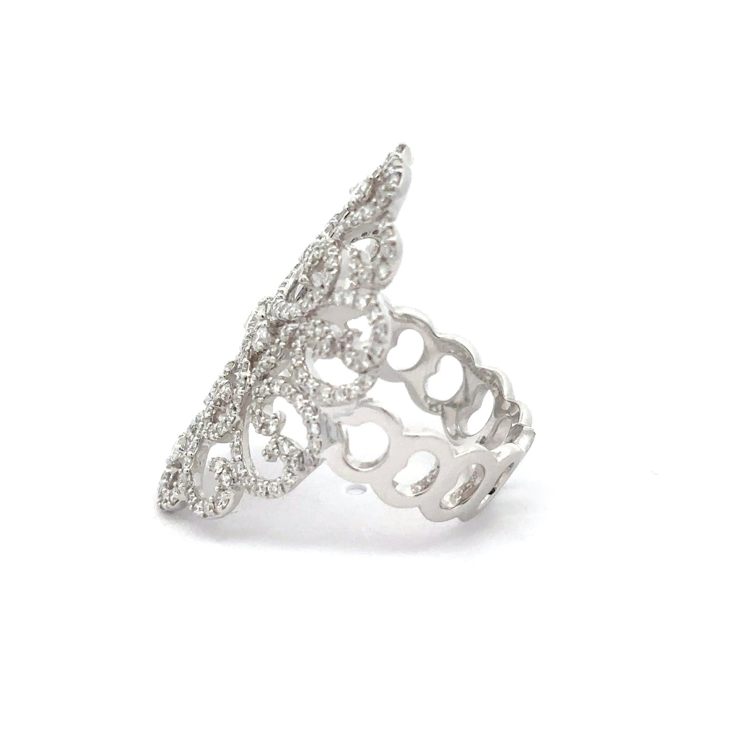 King Jewelers Filigree 1.20ct Diamond Ring 14K White Gold