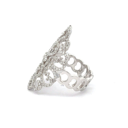 King Jewelers Filigree 1.20ct Diamond Ring 14K White Gold