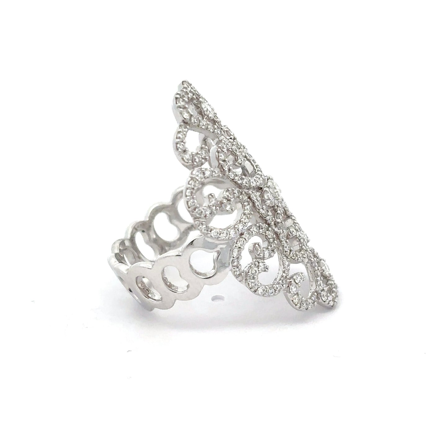 King Jewelers Filigree 1.20ct Diamond Ring 14K White Gold