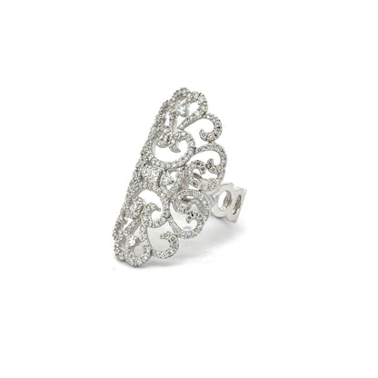 King Jewelers Filigree 1.20ct Diamond Ring 14K White Gold