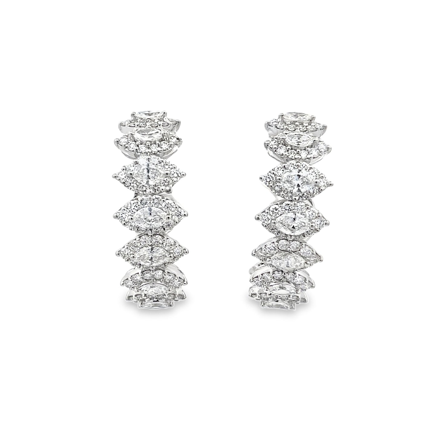 Yeprem Diamond Hoop Earrings 18K White Gold