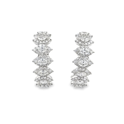 Yeprem Diamond Hoop Earrings 18K White Gold