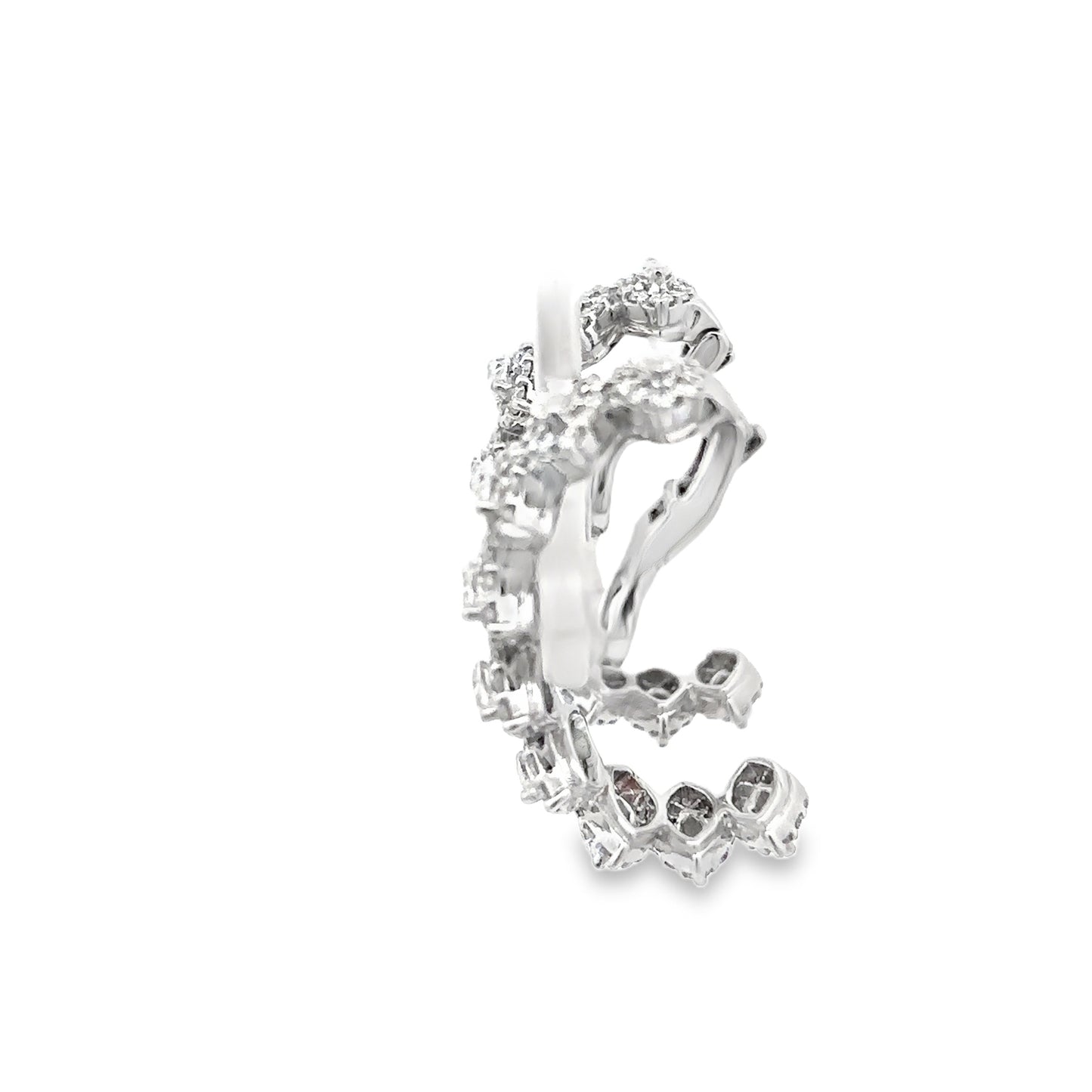 Yeprem Diamond Hoop Earrings 18K White Gold