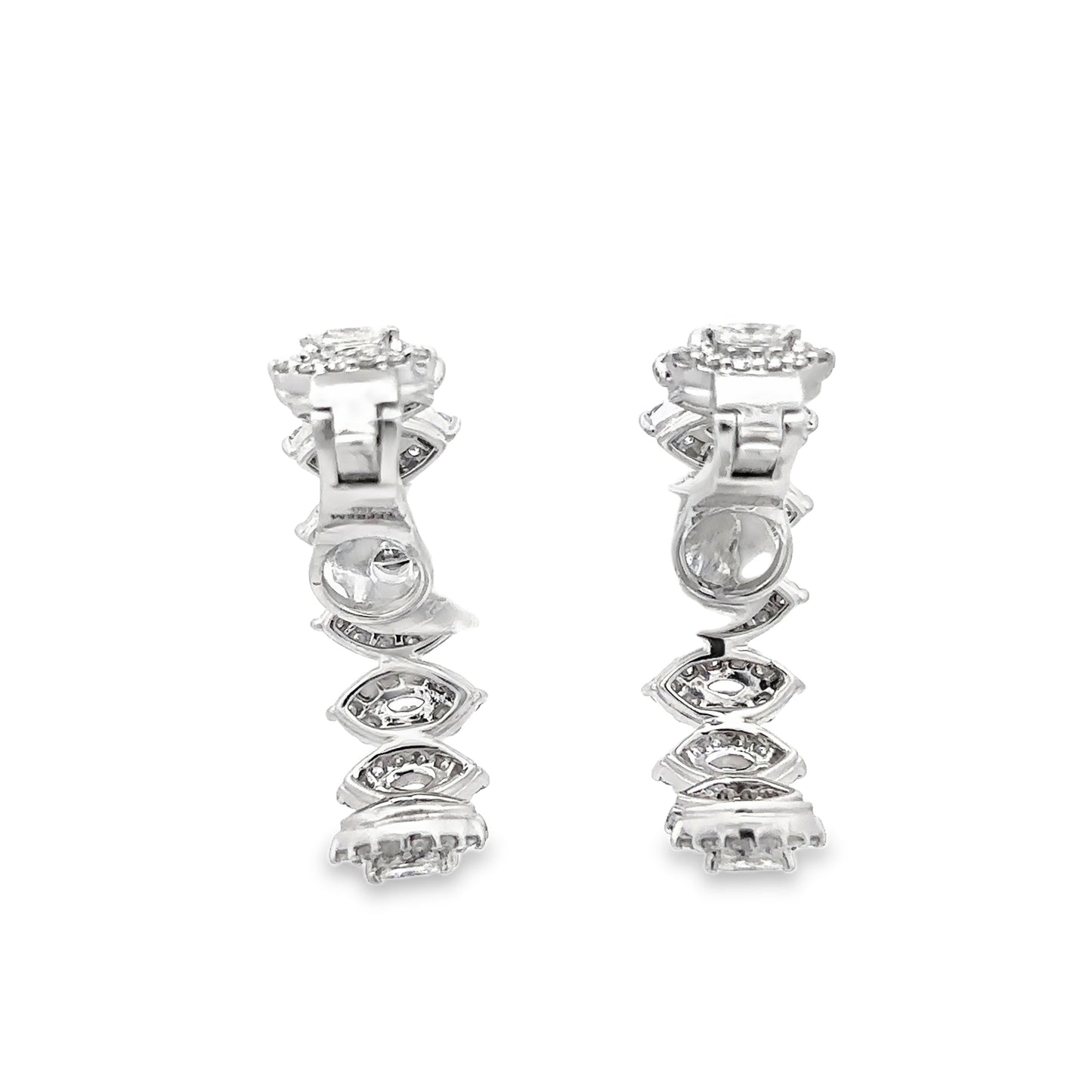 Yeprem Diamond Hoop Earrings 18K White Gold
