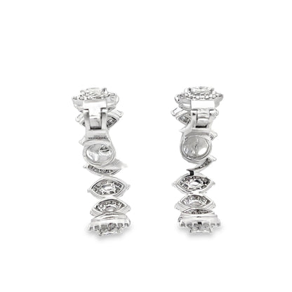 Yeprem Diamond Hoop Earrings 18K White Gold