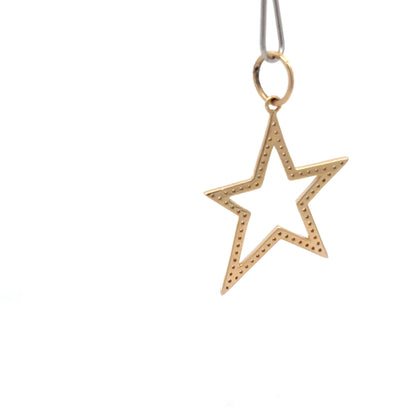 King Jewelers Open Star Charm 14K Yellow Gold