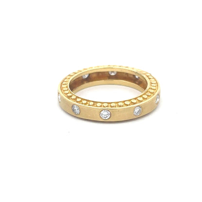 King Jewelers Diamond Band Ring 18K Yellow Gold
