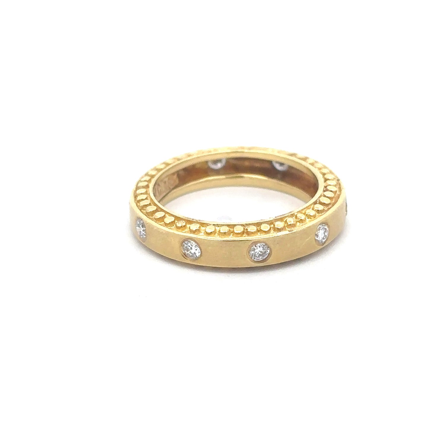 King Jewelers Diamond Band Ring 18K Yellow Gold