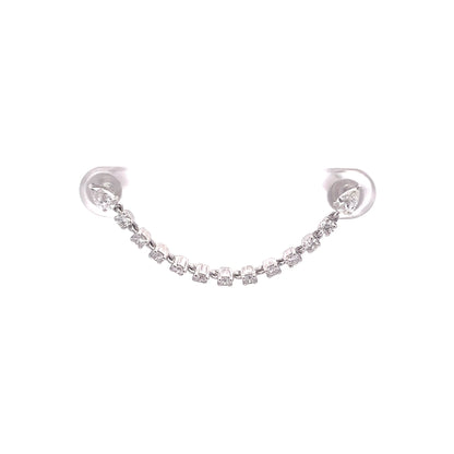 King Jewelers Diamond Chain Earring for Double Piercing