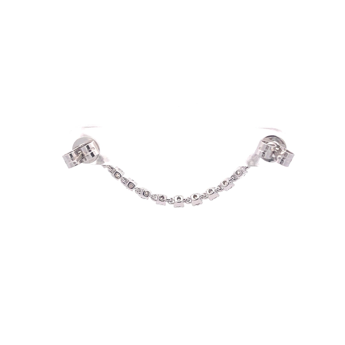 King Jewelers Diamond Chain Earring for Double Piercing