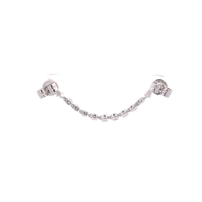 King Jewelers Diamond Chain Earring for Double Piercing