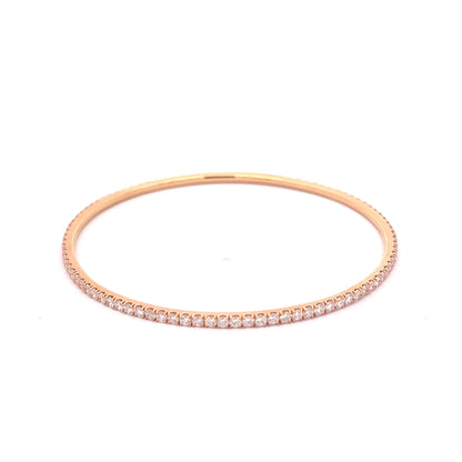 A. Link 3.32ct Diamond Bangle Bracelet 18K Rose Gold