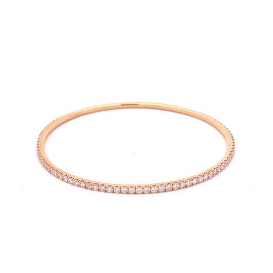 A. Link 3.32ct Diamond Bangle Bracelet 18K Rose Gold