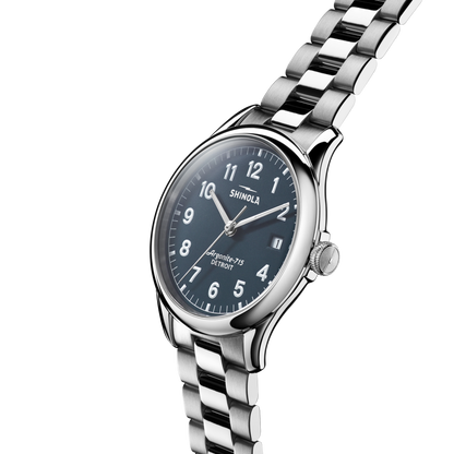 Shinola Vinton 38mm Midnight Blue Dial Stainless Steel Bracelet Watch