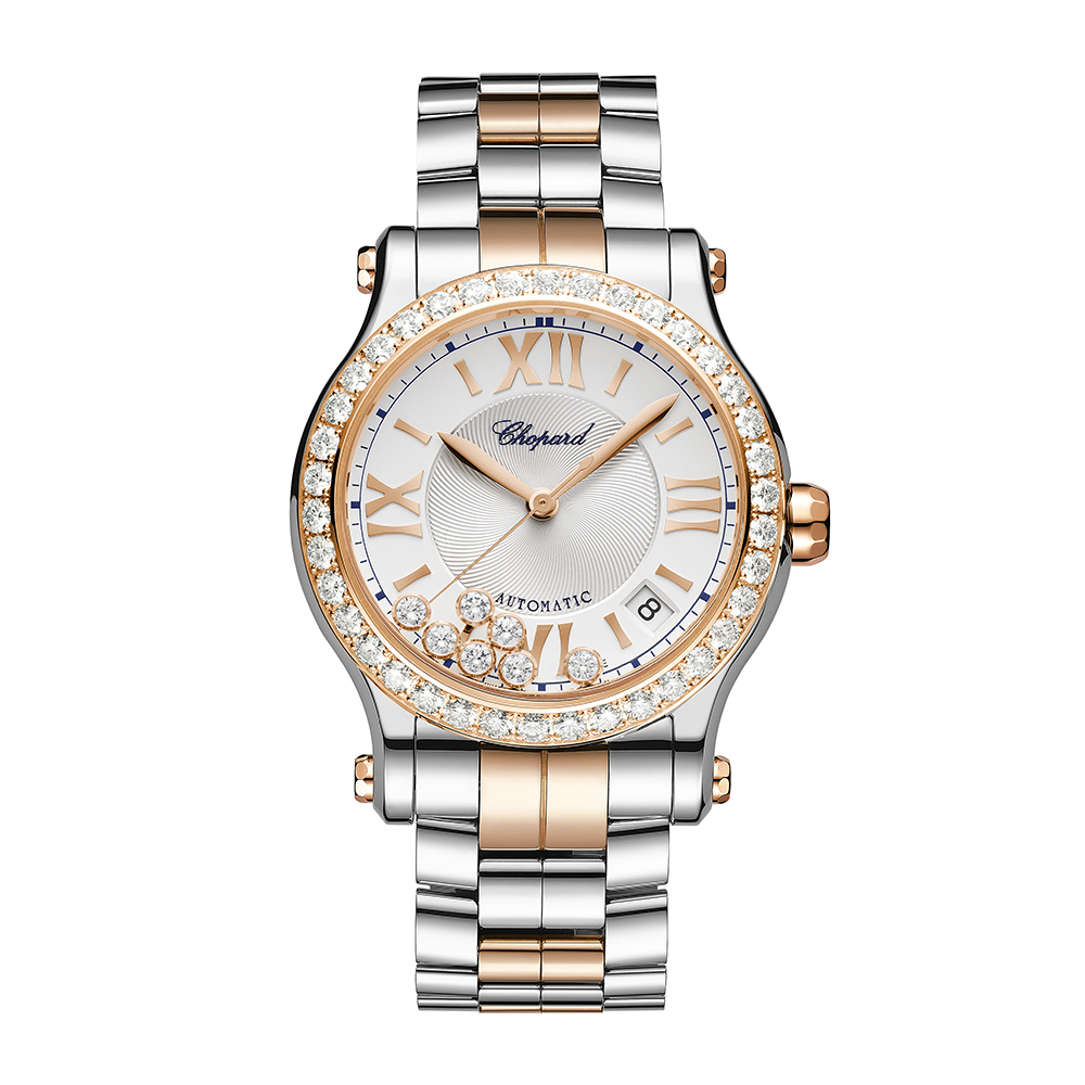 Chopard Happy Sport 36mm Silver Diamond Bezel
