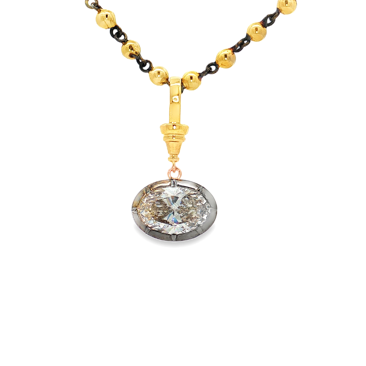 Ella Rose 14K Yellow Gold 4.04ct Oval Lab-Grown Diamond Charm