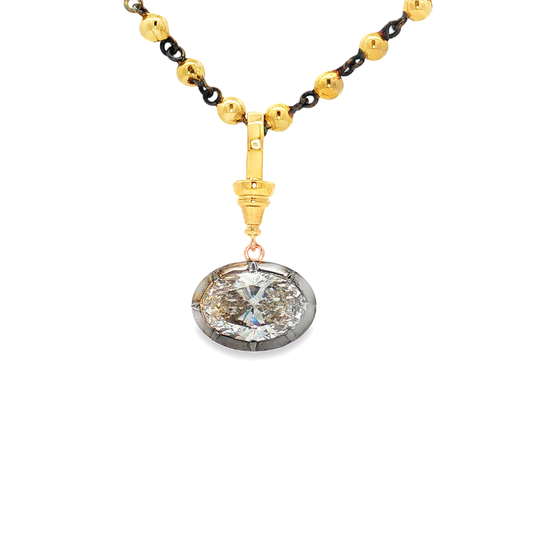 Ella Rose 14K Yellow Gold 4.04ct Oval Lab-Grown Diamond Charm