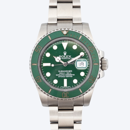 Pre Owned Rolex Submariner Date Stainless Steel Green Dial