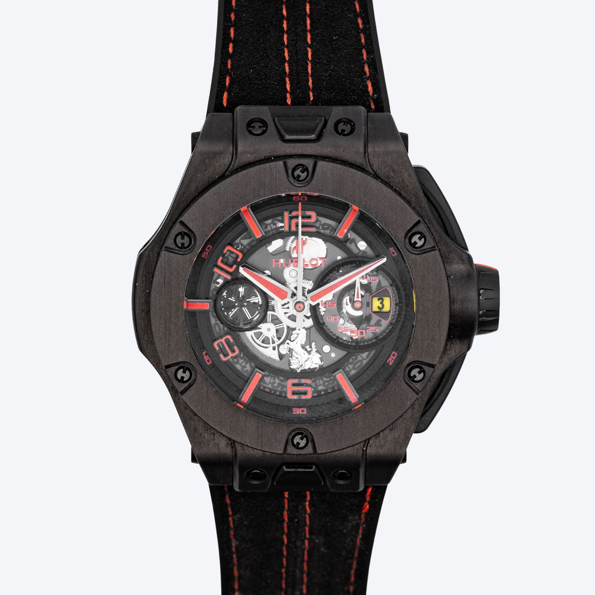 Pre Owned Hublot Big Bang Unico Ferrari Carbon Fiber 45mm Watch
