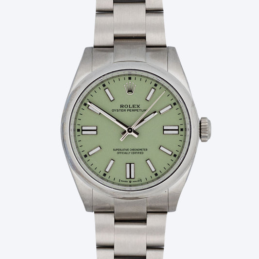 Pre Owned 2025 Rolex Oyster Perpetual 41 Green Dial 124300