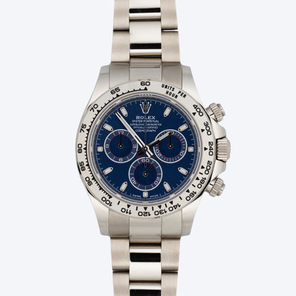Pre Owned Rolex Daytona 116509 White Gold Blue Dial