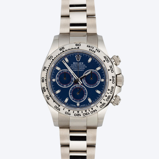 Pre Owned Rolex Daytona 116509 White Gold Blue Dial