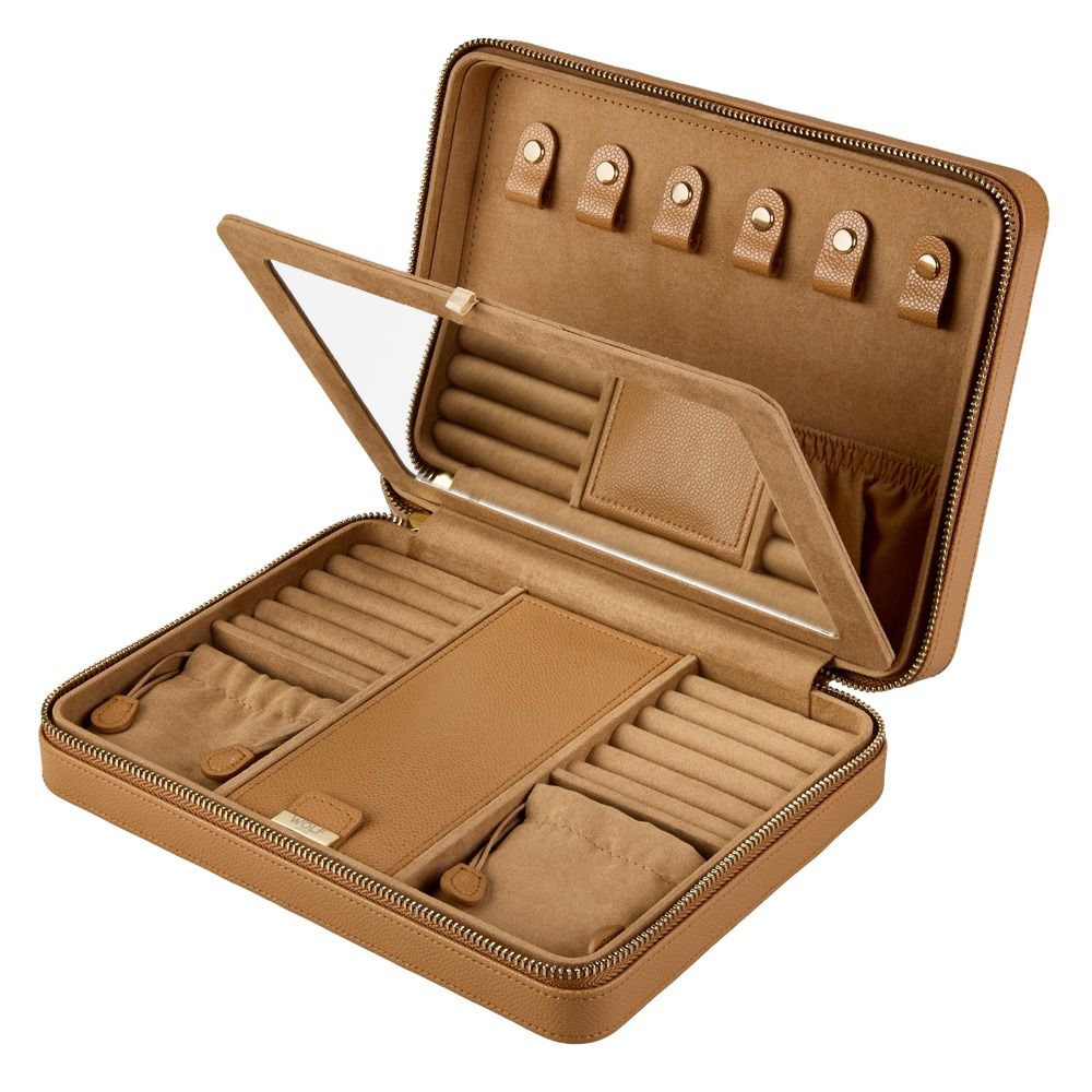 WOLF Lauren Large Zip Case — Caramel