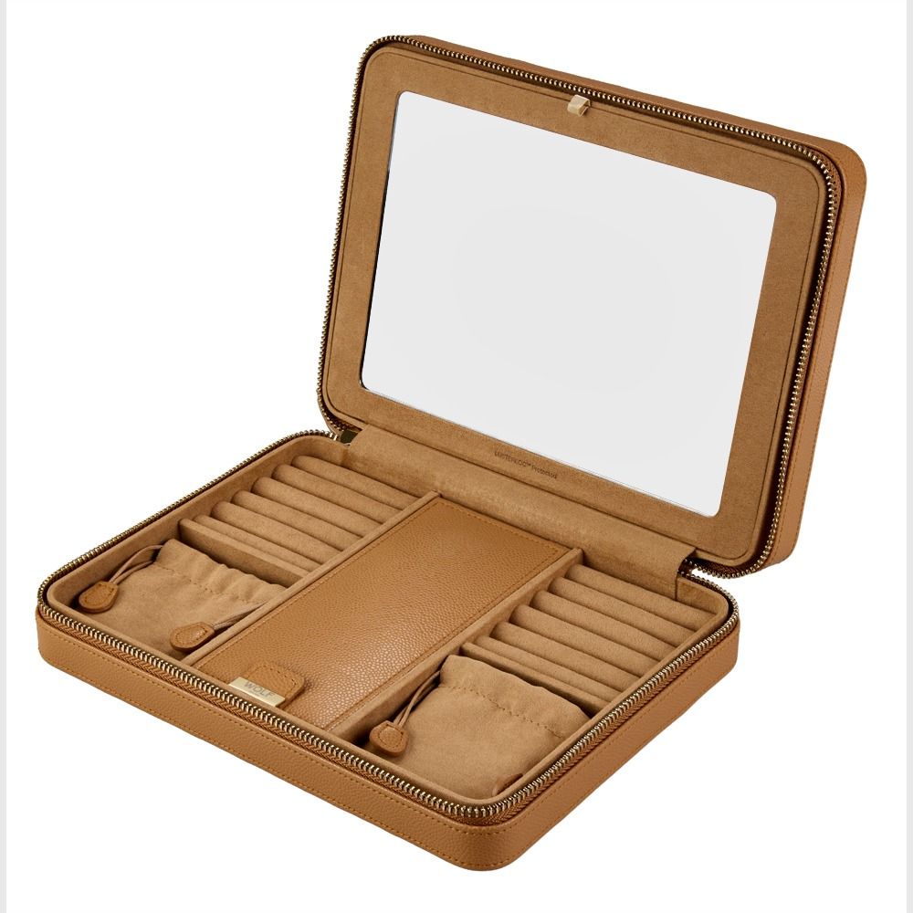 WOLF Lauren Large Zip Case — Caramel
