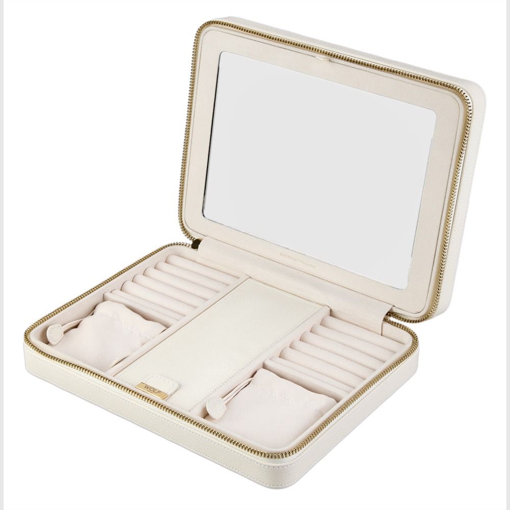 WOLF Lauren Large Zip Case — Ivory