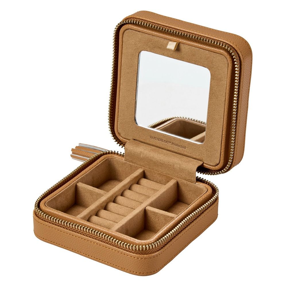 WOLF Lauren Zip Travel Case — Caramel