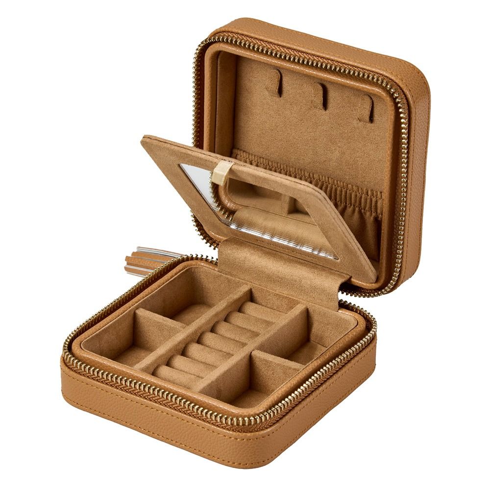 WOLF Lauren Zip Travel Case — Caramel