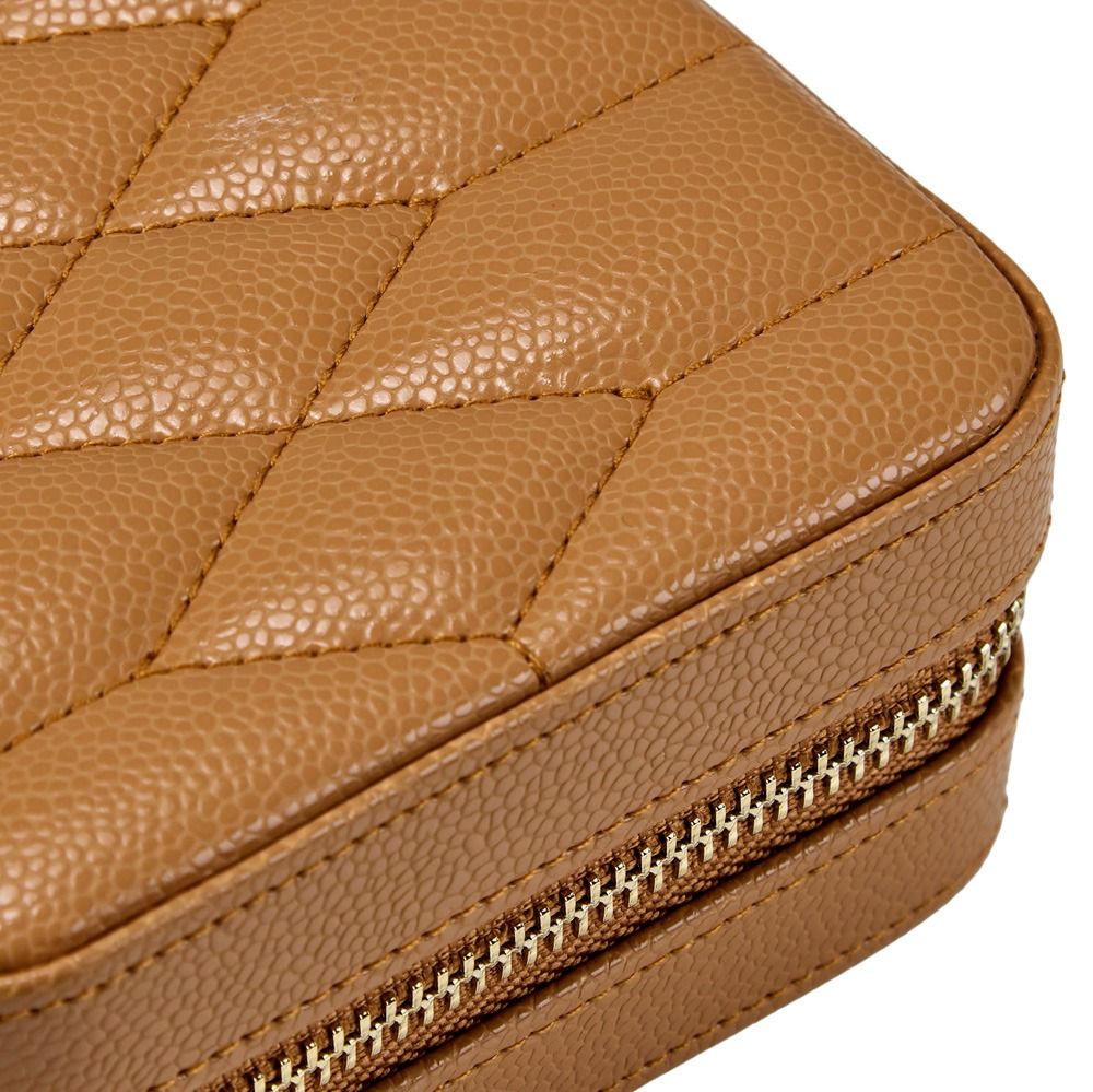 WOLF Lauren Zip Travel Case — Caramel