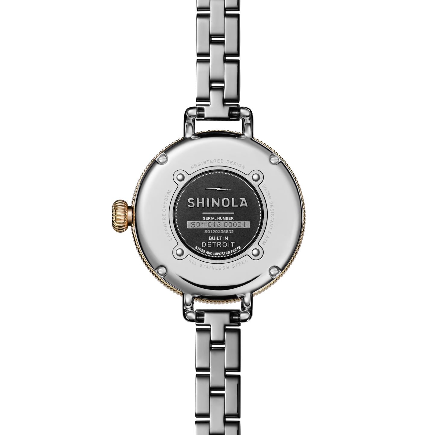 Shinola Birdy 34mm Petoskey Stone Dial Two-Tone Bracelet Watch