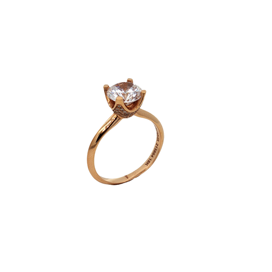 KJ5 18K Rose Gold Round 0.23ct Diamond Solitaire Engagement Ring Mounting