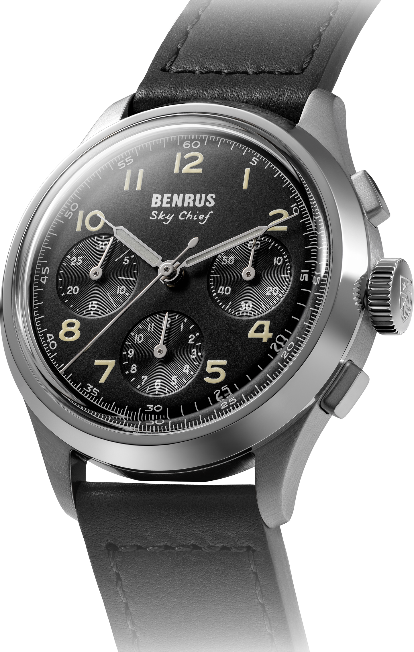 BENRUS Sky Chief Stratus Grey three-quarter view