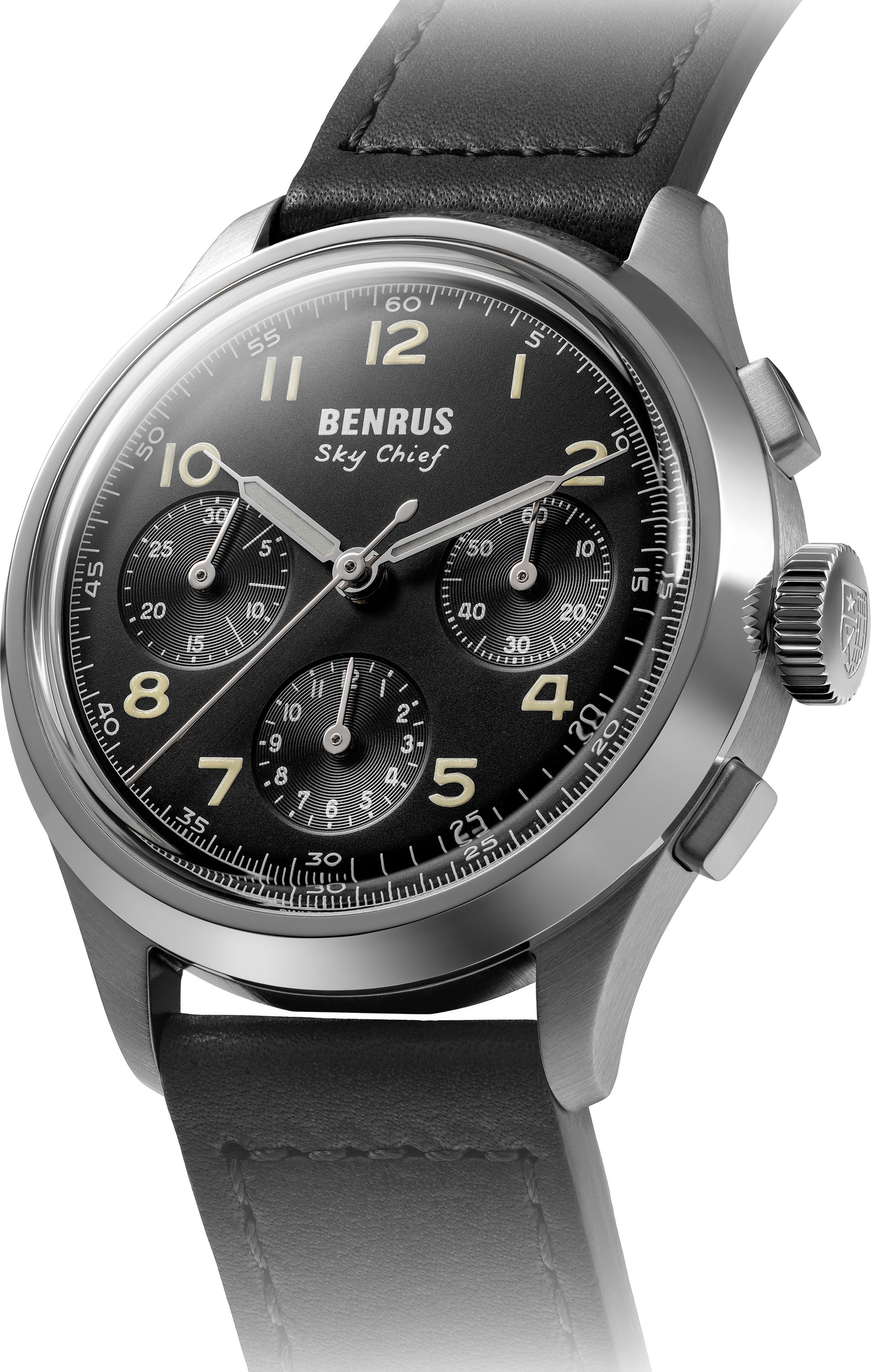 BENRUS Sky Chief Stratus Grey three-quarter view