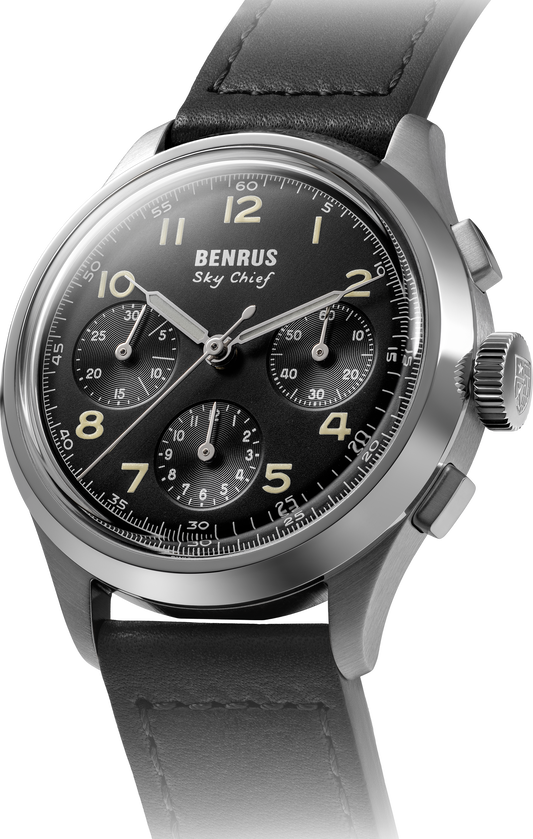 BENRUS Sky Chief Stratus Grey three-quarter view