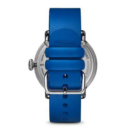 Shinola Detrola 41mm Denim Blue Dial Rubber Strap Watch